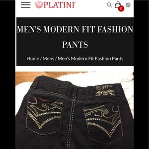 Platini Urban Men’s Black Bootcut Jeans Italian